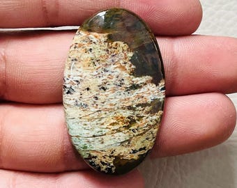 A ONE QUALITY CHROME Chalcedony Gemstone 41CTS Oval Cabochon Gemstone For Making Jewellery 44x27x5mm