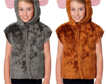 Mouse or Rat Costume: Brown and Grey Fur for Kids (Ages 3-8)