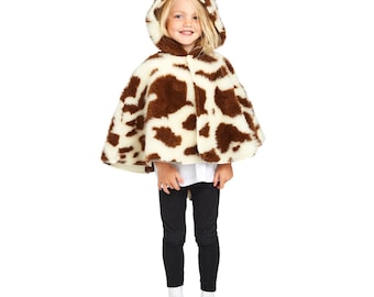 3-5 Yrs | Brown Cow / Calf toddler cape costume for kids