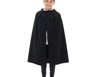Black Superhero Cape for Kids - Fits Ages 3 to 8