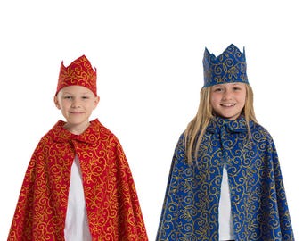 3-8 Yrs | Prince / Princess Cape and Crown costume for kids