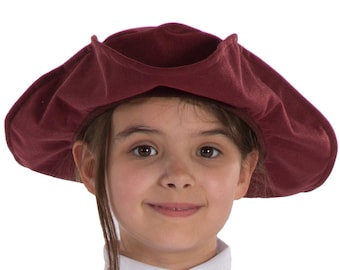 3-12 Yrs | Burgundy Tricorn hat for kids