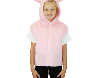 Kids Pig Costume: Cozy Pink Fur - Ages 3 to 8 Years