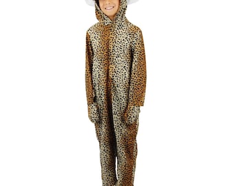 Leopard Costume: Child's Wild Animal Outfit with Hood and Tail (Ages 3-9)