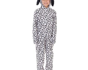 Dalmatian Dog Costume for Kids: Hood, Mittens & Tail, Sizes 3-11 UK Made