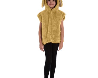 Golden Retriever Pup Costume for Kids - Hooded, Furry, Easy Fasten 3-8 years