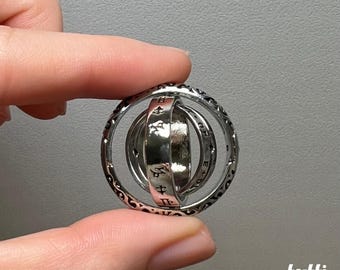 Astronomical Sphere Ring, Stainless Steel Fidget Ring, Horoscope Ball, Rotatable Anti Anxiety Jewelry
