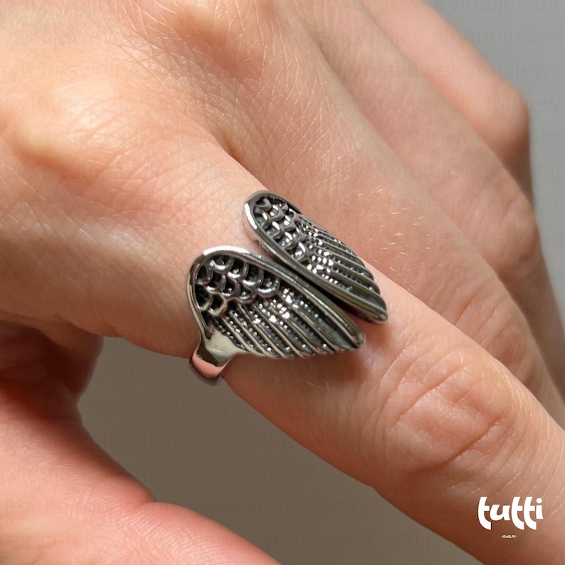 angel wings ring, gothic ring, Punk Ring,angel ring,celestial ring, unique couple ring, gothic jewelry, biker ring, wings ring, wings jewelry, Fairy Wings, Goth Ring,Witch Ring, gothic jewelry, gemstone ring, dainty ring, garnet ring, Stacking Ring, gift for mom, mothers day gift, gift for her, gift for him, Gifts for Girlfriend, dark jewelry, gothic ring, goth ring, celestial ring, thumb ring, fidget ring, sister ring, witchy ring, gothic jewelry, punk ring, fantasy ring, y2k ring