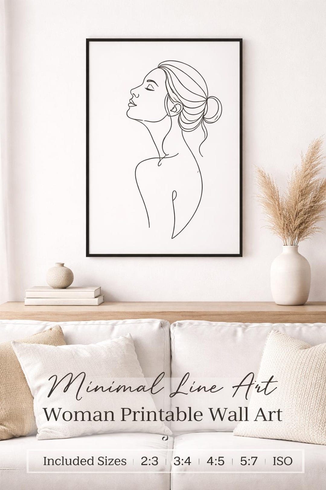 One Line Woman Art Print, Minimalist Abstract Scandinavian Decor ...