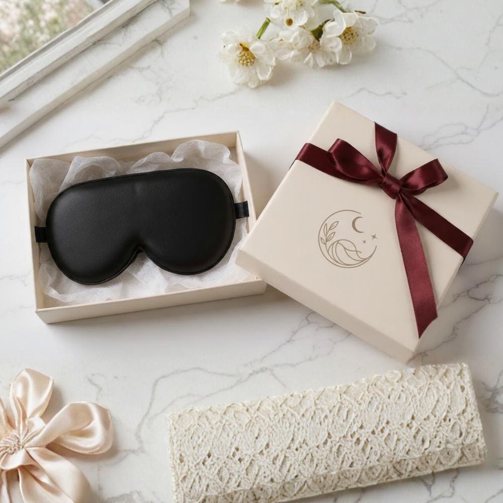 Mascherina Per Dormire 3D Pesata Oscurante - Unisex Con Custodia Da Viaggio E Tappi, Nero, Morbida E Regolabile