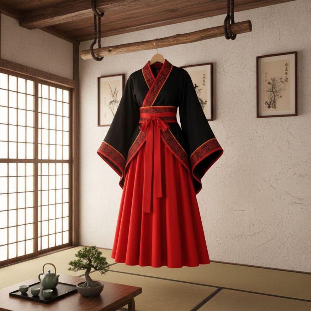 Japanese Robe Styles Elegant Kimono Robe Traditional Japanese Yukata Style Long Sleeve Hanfu ...