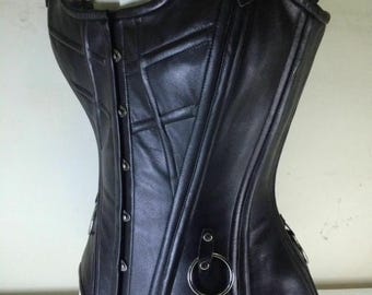 Soft Lambskin Leather Waist Trainer - Gothic Steampunk Leather Corset.