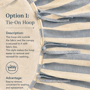 *Handgemachter Rosa Streifen-Prinzessin-Baldachin, Spitzen-Rüschen-Dekoration für Kinderzimmer.* Tie-On Hoop