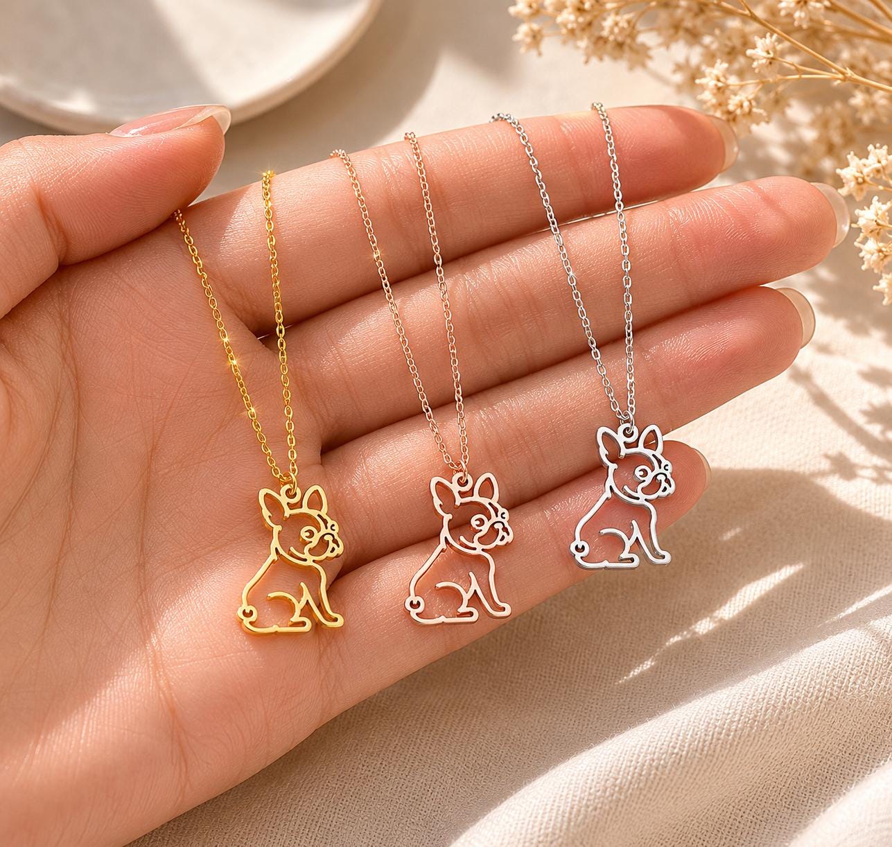 Pandora charms gold french bulldog charm - Etsy 日本