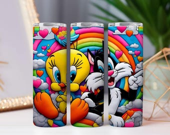 Emballage de gobelet style dessin animé des années 90 PNG | Design rétro nostalgique et amusant pour gobelets de 20 oz et 30 oz