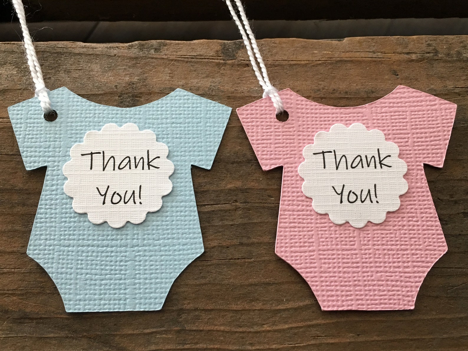 Baby Thank You Tags Gender Reveal Party Bodysuit Favor Tags Etsy