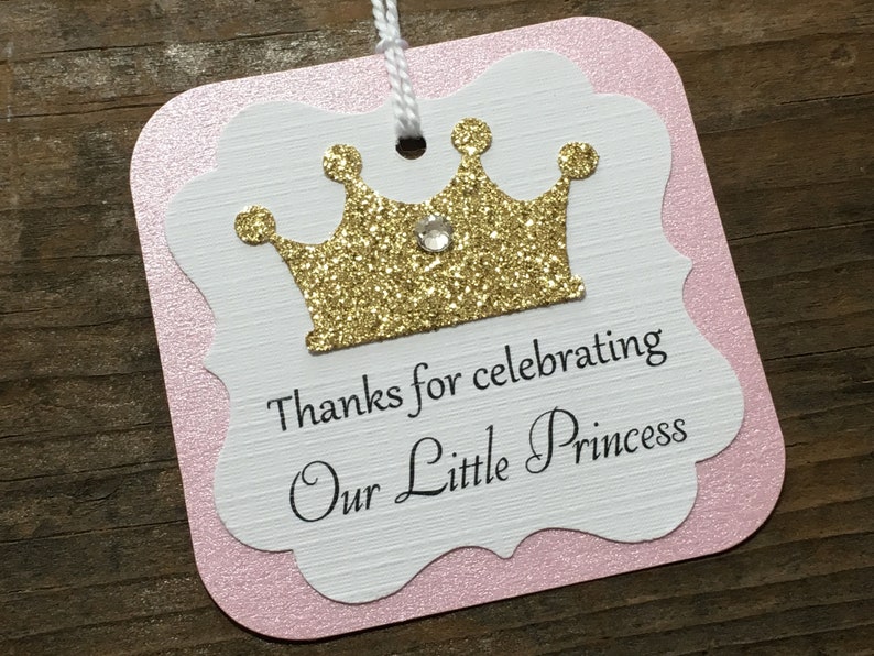 princess baby shower thank you tag thanks for celebrating