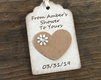 Rustic Bridal Tags, From My Shower To Yours, Personalized Soap, Bridal Shower, Heart Tag, Bridal Shower Decor, Set of 12