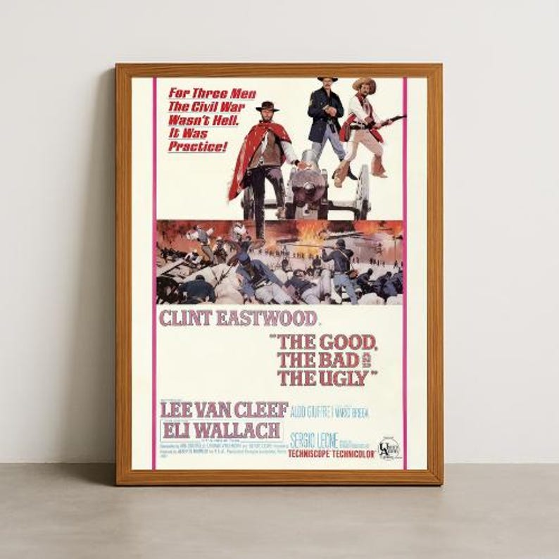The Good, the Bad and the Ugly Movie Poster – Western Cinema Wall Art ...