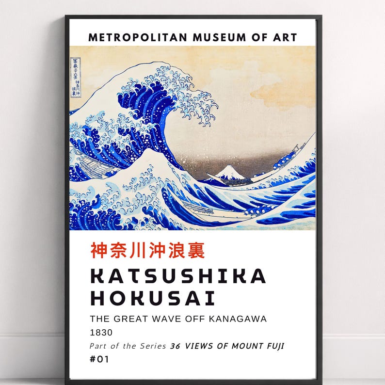 Great Wave Off Kanagawa Poster – Hokusai Japanese Wall Art, Ukiyo-e Print, Vintage Museum Style A4 A3 A3+