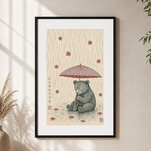Woodland artwork displayed in a stylish nursery interior.