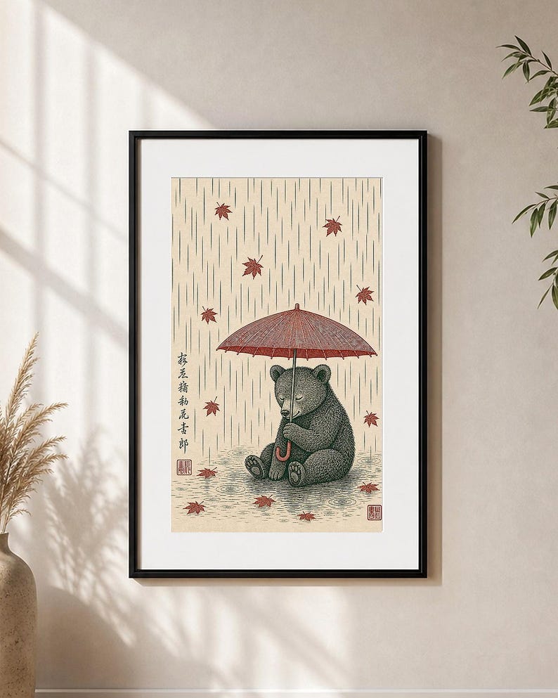 Woodland artwork displayed in a stylish nursery interior.
