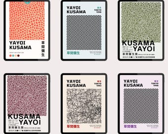 草間彌生にインスパイアされたウォールアートコレクション – ポスターをお選びください、抽象スタイルのプリント A4 A3 A3+