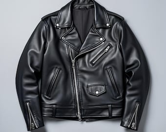 Vintage Sally & John Soft Black Leather Motorcycle Zip up Leather