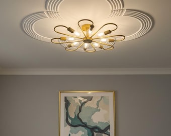 Lámpara de techo moderna y elegante, montaje empotrado, estilo minimalista, ideal para la decoración de salas de estar, dormitorios, comedores y recibidores.