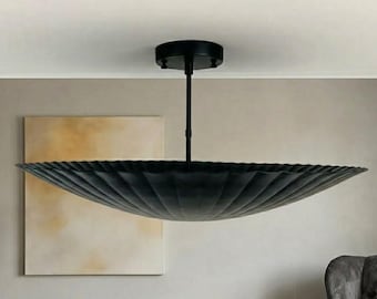 Lámpara de techo de latón moderna, estilo escandinavo, semiempotrada, minimalista, con forma de tambor, para pasillo y pared.