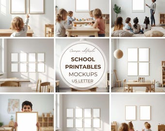 Maquetas escolares Maquetas preescolares Maquetas de imprimibles educativos Maquetas de Canva Maquetas Carta estadounidense Paquete de recursos para el aula