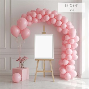 Pink poster and welcome sign mockups birthday party designs editable in canva blush aesthetic image 9