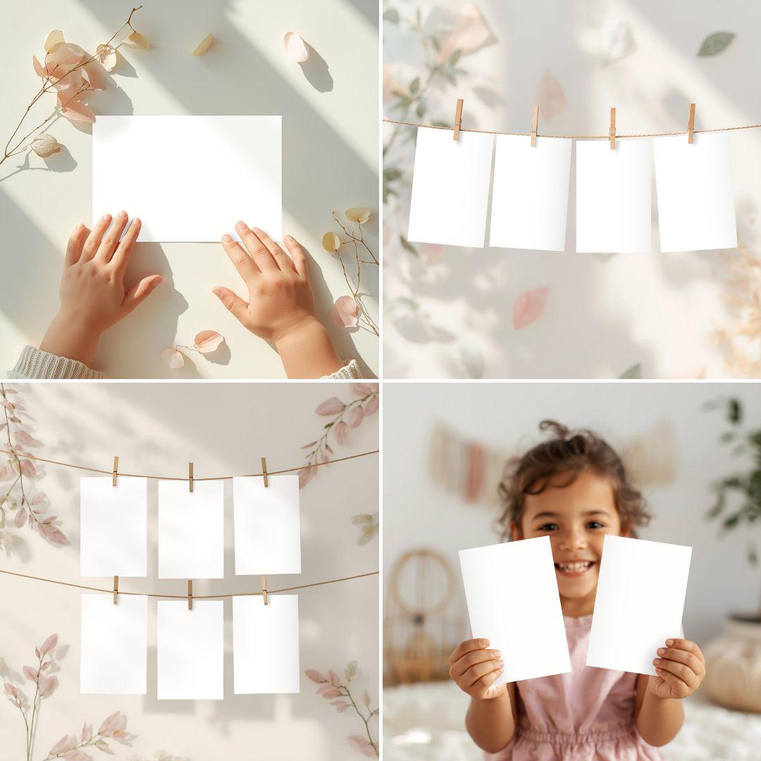 Kids Affirmation Cards Mockup Bundle Canva Editable Educational ...