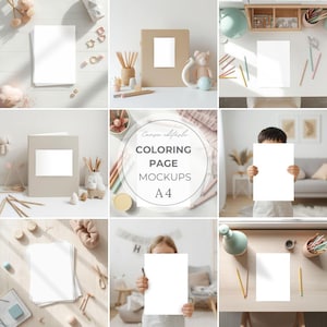 11 Coloring Page Mockups for Children A4 Kids Pages Coloring Pages Worksheets Activity Sheets Printable Digital Mockups Canva Friendly