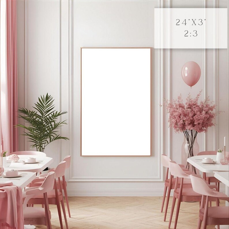 Pink poster and welcome sign mockups birthday party designs editable in canva blush aesthetic image 2