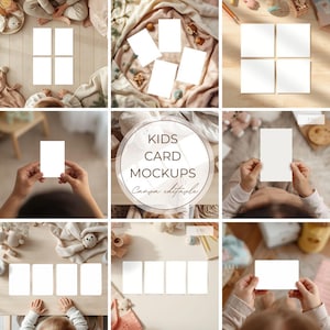 Kids Card Mockup Set 9 Mockups Children Affirmation Cards Educational Flashcards Printable Digital Download