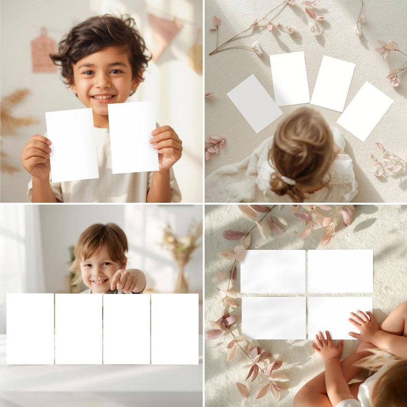 Kids Affirmation Cards Mockup Bundle Canva Editable Educational ...