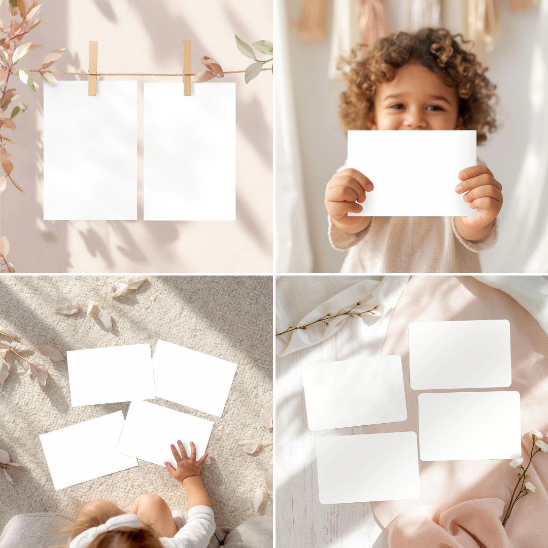 Kids Affirmation Cards Mockup Bundle Canva Editable Educational ...