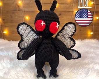 Halloween Crochet patterns,Mothman Crochet Pattern, mothman, horror themed, Spooky Horror Decor (Digital PDF)