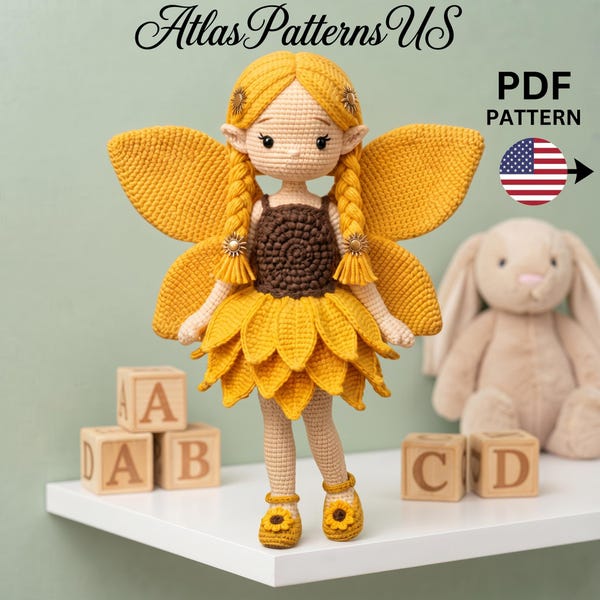 Butterfly Crochet pattern, Amigurumi Doll Pattern, Realistic crochet Doll Pattern, Fairy Doll, Waldrof Doll pattern, crochet summer top