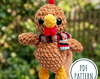 Crochet Chicken Amigurumi, cute Crochet chicken, chicken toy, chicken plush, Mini Crochet Chicken, chicken ornaments, (PDF Pattern Download)