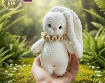 Bunny Crochet Pattern, Amigurumi Rabbit PDF, Digital Download, DIY Stuffed Animal, Toy Tutorial Guide