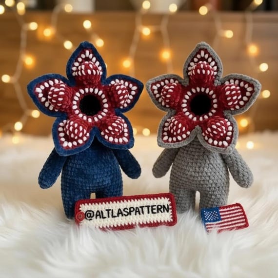 Demogorgon, stranger things crochet, creepy doll, alien doll, horror pattern, miniature monster, beginner amigurumi, fantasy crochet,
