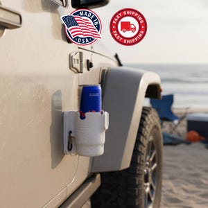 DockBoss Can Version | Magnetic Cup Holder | Multi-Size Beer and Soda Grip, Phone Stand & Opener |  Made in USA, 3D Printed