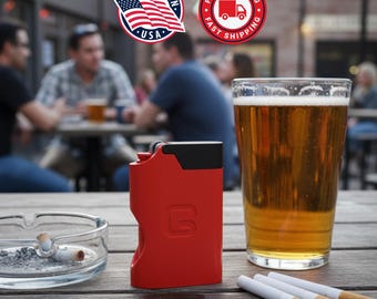 SmokeDock Cigarette and Lighter Holder – Secure Storage for Smokes and Lighter – Compatible w/ Bic and Clipper Lighters – 3D Printed
