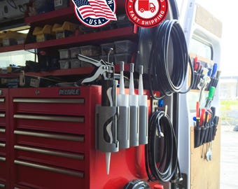 CaulkDock Magnetic Caulk Holder & CaulkGun Rack, Van Shelving Storage, Silicone Tube Organizer, Workshop Tool, Made in USA, 3D Printed