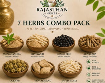 Ayurvedisch kruidenwortelcombinatiepakket, 7 kruiden