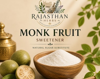 Monk Fruit Powder | Natural Sweetener | Zero Calorie Sugar Substitute | Pure Luo Han Guo