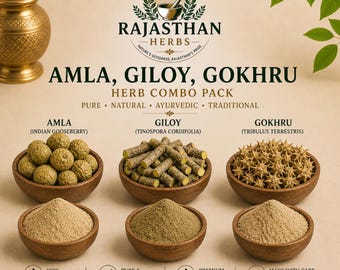 Pacchetto combinato di erbe Amla, Giloy e Gokhru