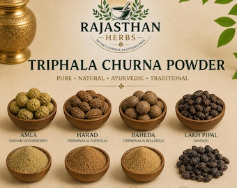 Triphala Churna-poeder, Amla, Harad, Baheda, Lakh Pipal Herbs